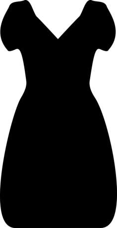 Long Drees With Short Sleeves Outline Icon Svg Set, Free Vectors File